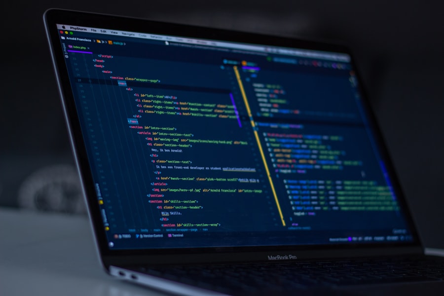 Developer coding on a dark editor screen